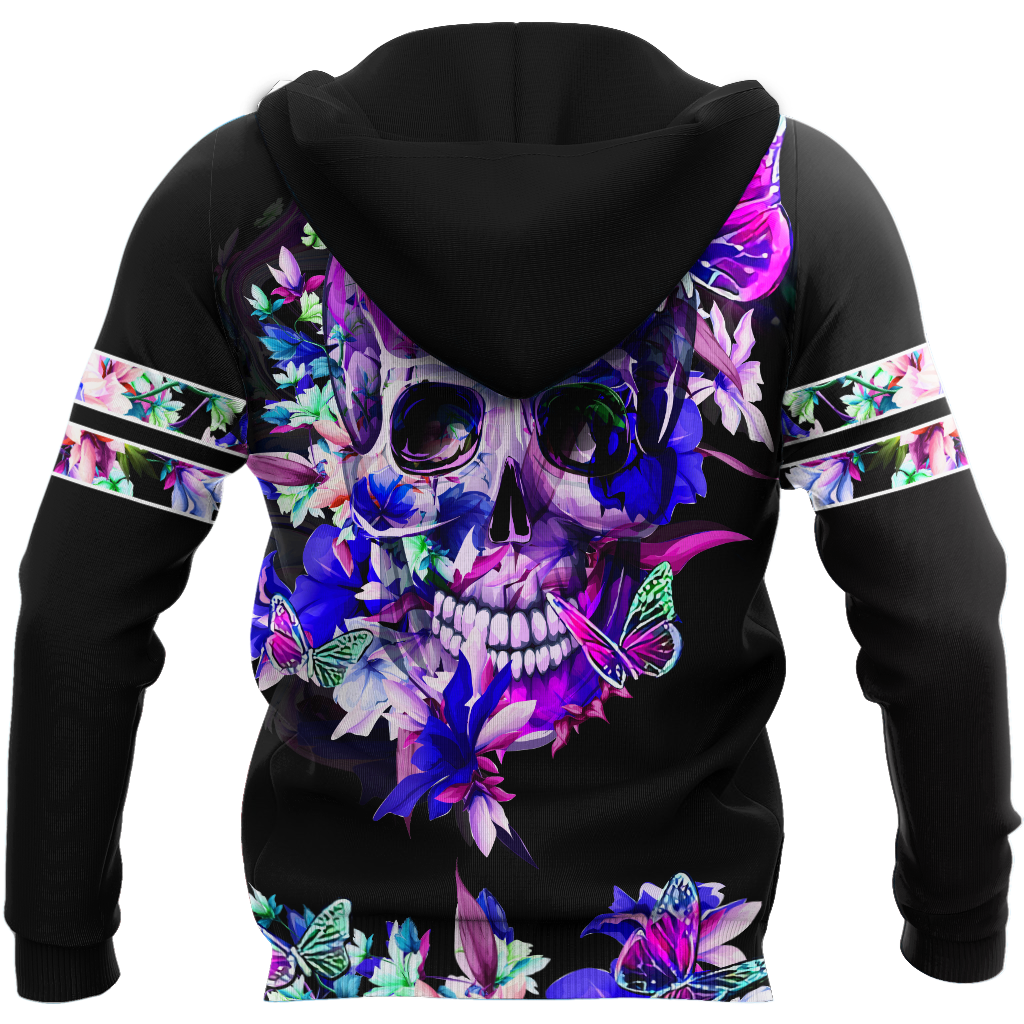 Butterfly Love Skull 3D all over printed for man and women QB05252002-Apparel-PL8386-Hoodie-S-Vibe Cosy™