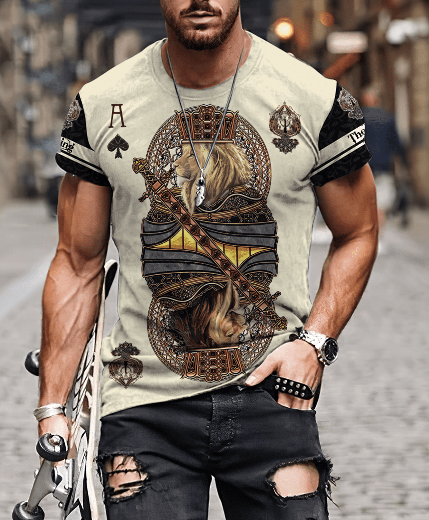 Summer Collection - Lion Ace Spade 3D All Over Printed Unisex Shirts