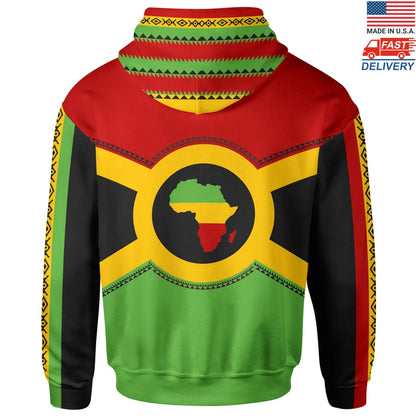 African Zip-Up Hoodie - African Reggae Map Hoodie - Made in USA BN39-ALL OVER PRINT ZIP HOODIES (A)-HP Arts-Women-XS-Black-Vibe Cosy™