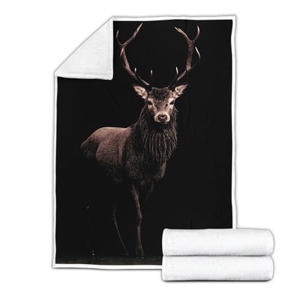 Alone Beautifull Deer Portrait blanket