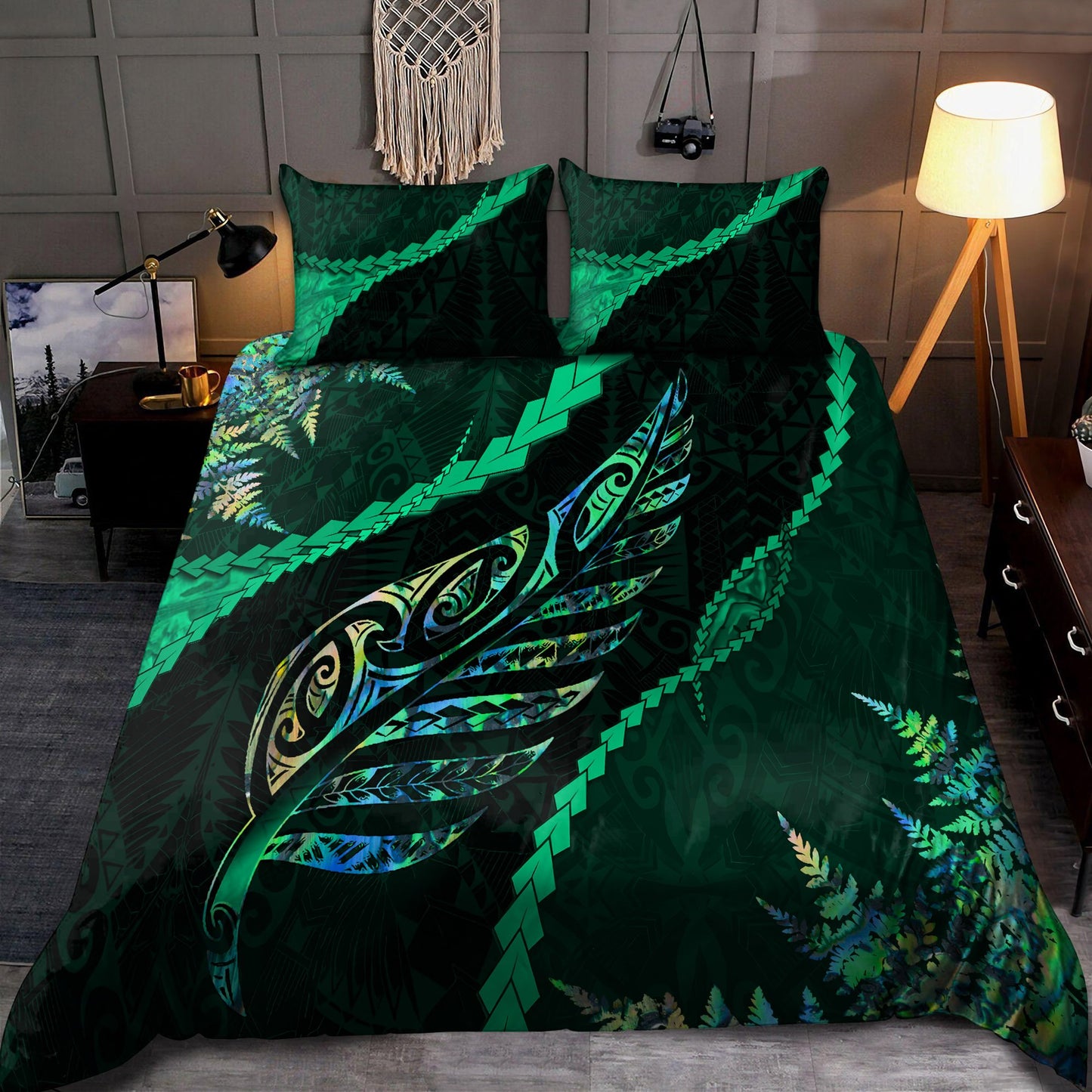 Paua Shell Maori Silver Fern Bedding Set MP13072009C1