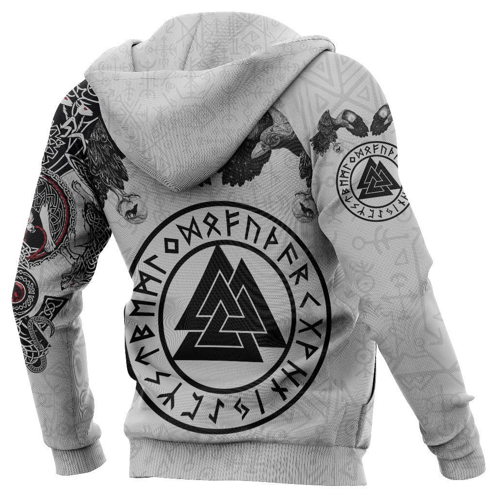 Fenrir Wolf White Hoodie-Apparel-HP Arts-Hoodie-S-Vibe Cosy™