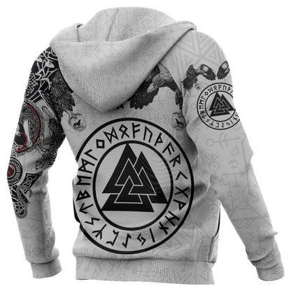 Fenrir Wolf White Hoodie-Apparel-HP Arts-Hoodie-S-Vibe Cosy™