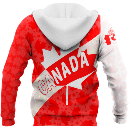 Canada All Over Print Hoodie Maple Leaf-Apparel-PL8386-Hoodie-S-Vibe Cosy™