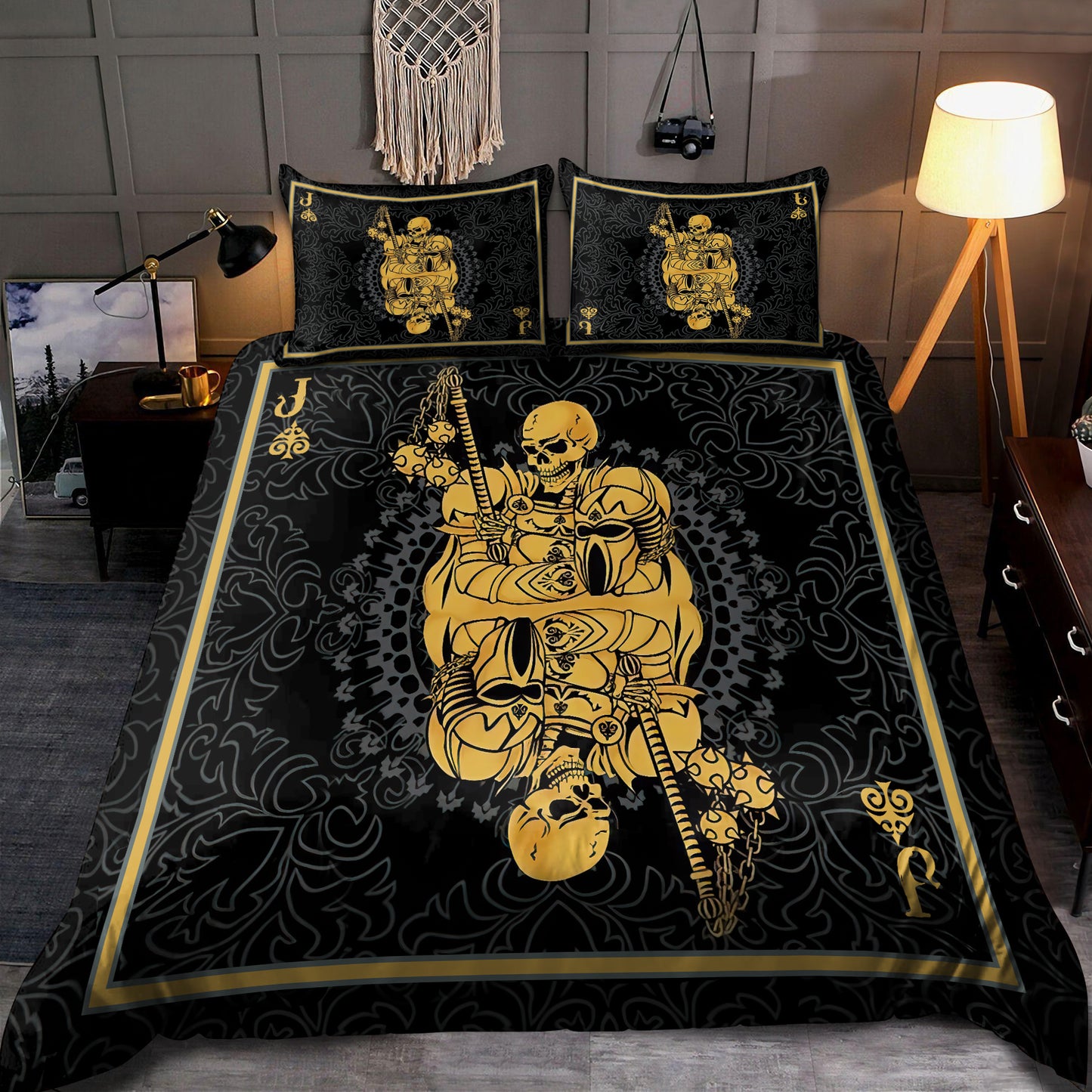 Samurai Skull Poker Bedding Set