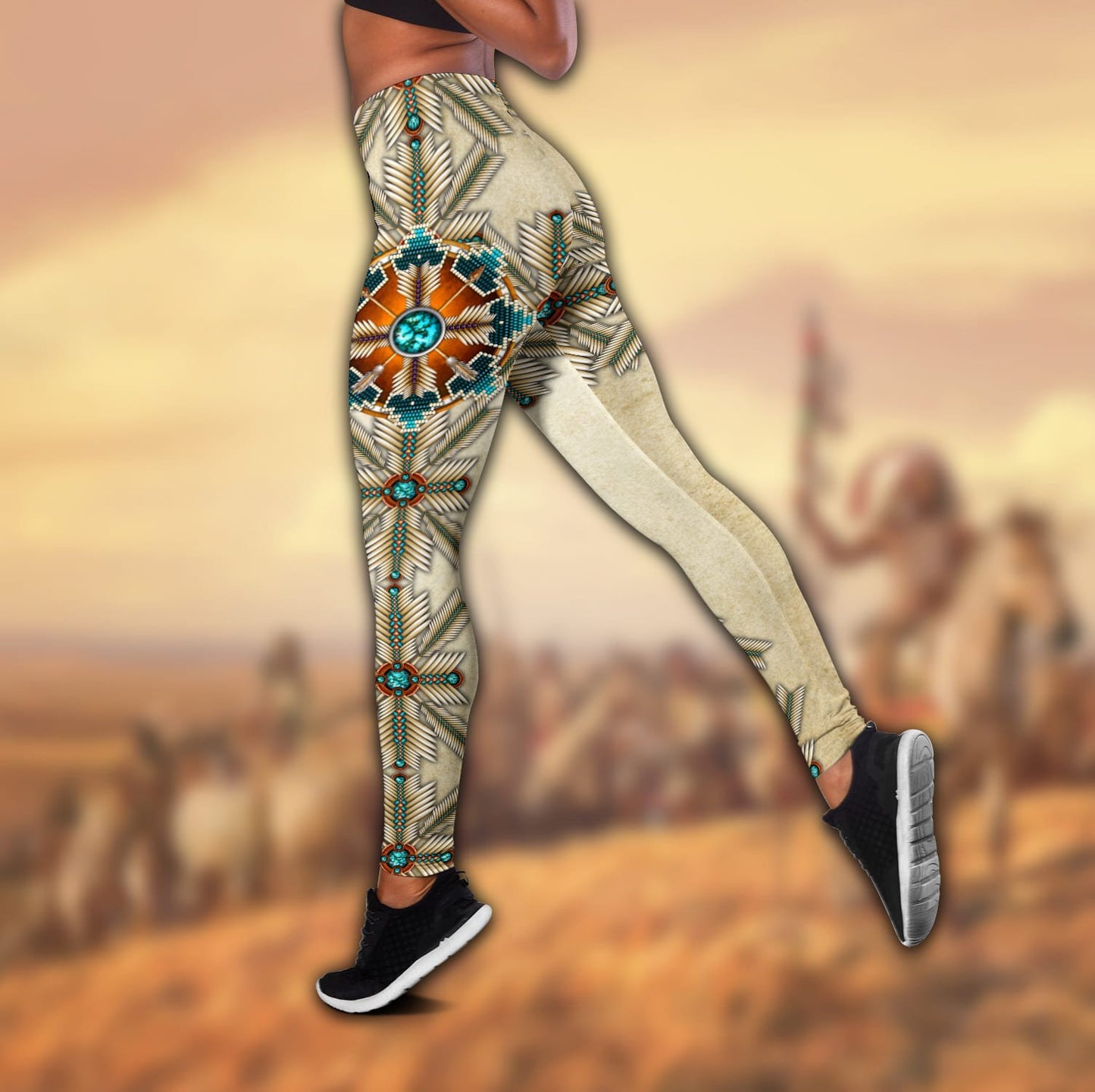 Native American 3D All Over Printed Legging + Hollow Tank