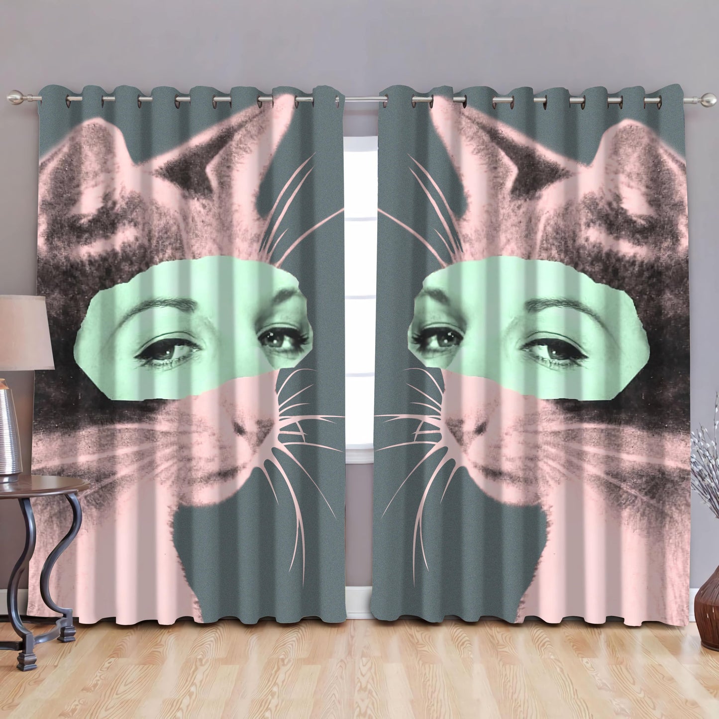 Haughty Cat Window Curtains DQB07152006-TQH-Curtains-TQH-52'' x 63''-Vibe Cosy™