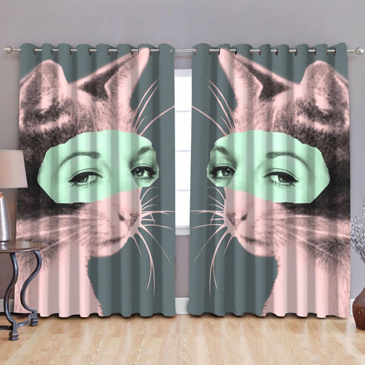 Haughty Cat Window Curtains DQB07152006-TQH-Curtains-TQH-52'' x 63''-Vibe Cosy™