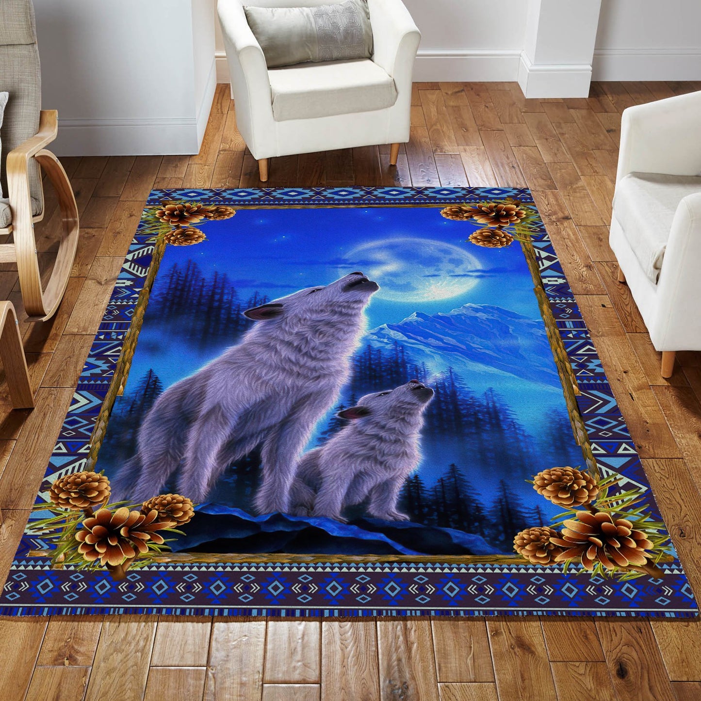 Wolf 3D All Over Printed Rug