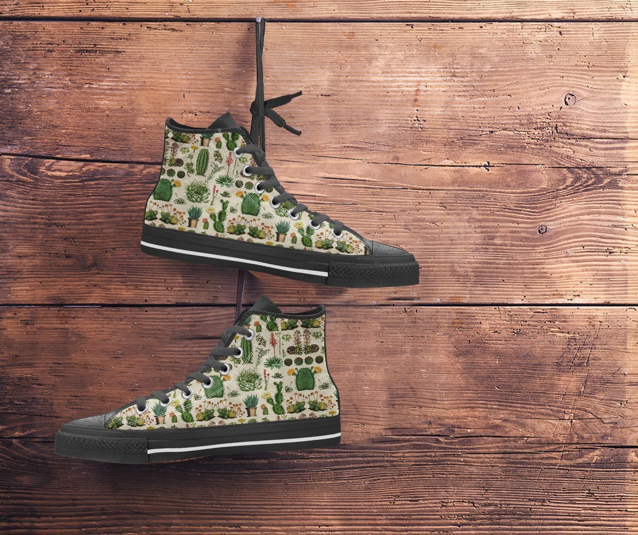 Cacti Shoes PP-HbArts-Womens High Top - Black - Cacti Shoes-US5.5 (EU36)-Vibe Cosy™