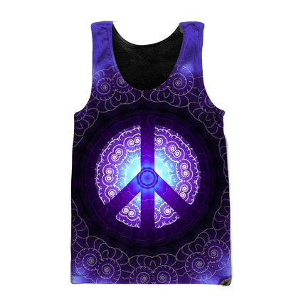 Hippie Peace 3D All Over Printed Hoodie Shirt by SUN AM100301-Apparel-SUN-Tank top-S-Vibe Cosy™