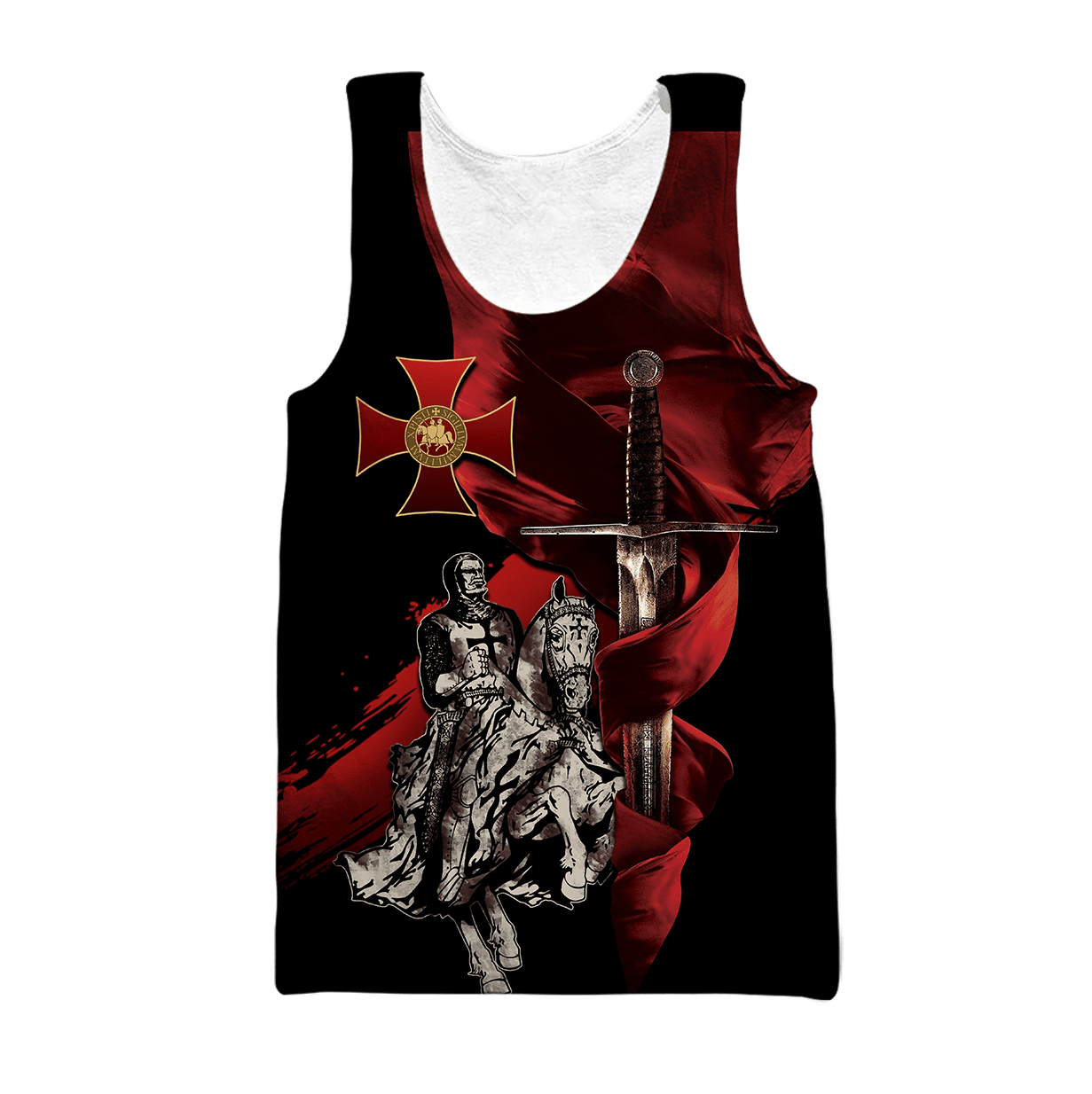 Premium Knight Templar Red Cross All Over Printed Shirts For Men And Women MEI