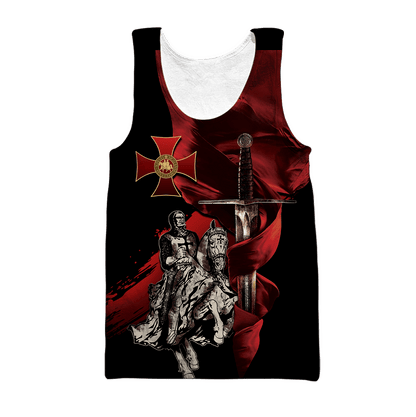 Premium Knight Templar Red Cross All Over Printed Shirts For Men And Women MEI