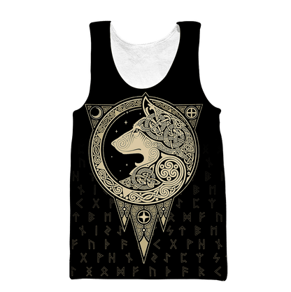 All Over Printed Viking Wolf Hoodie AM092055-MEI