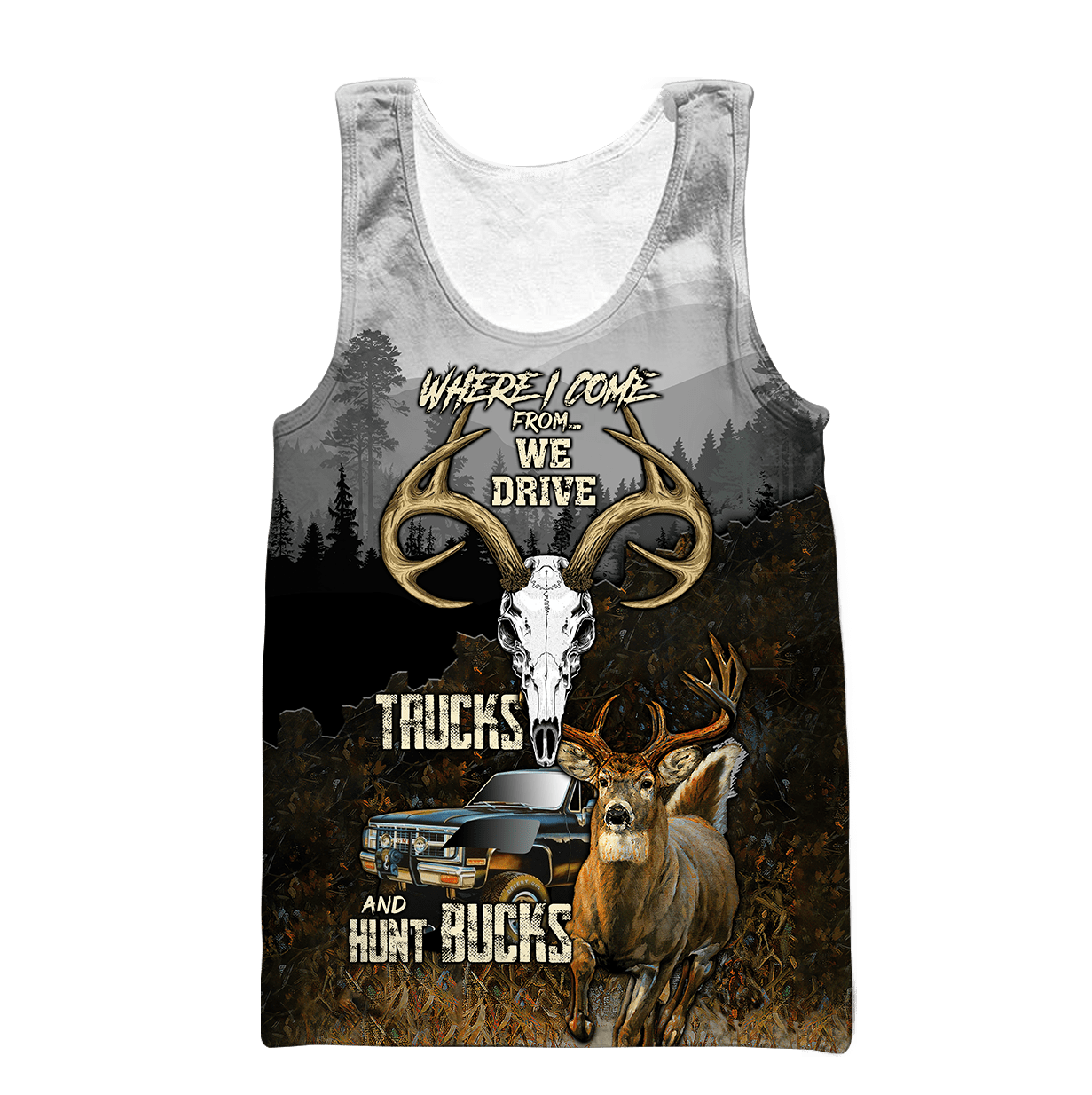 Hunting Bucks Driving Trucks 3D All Over Print Hoodie AM092058