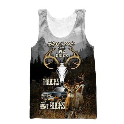 Hunting Bucks Driving Trucks 3D All Over Print Hoodie AM092058