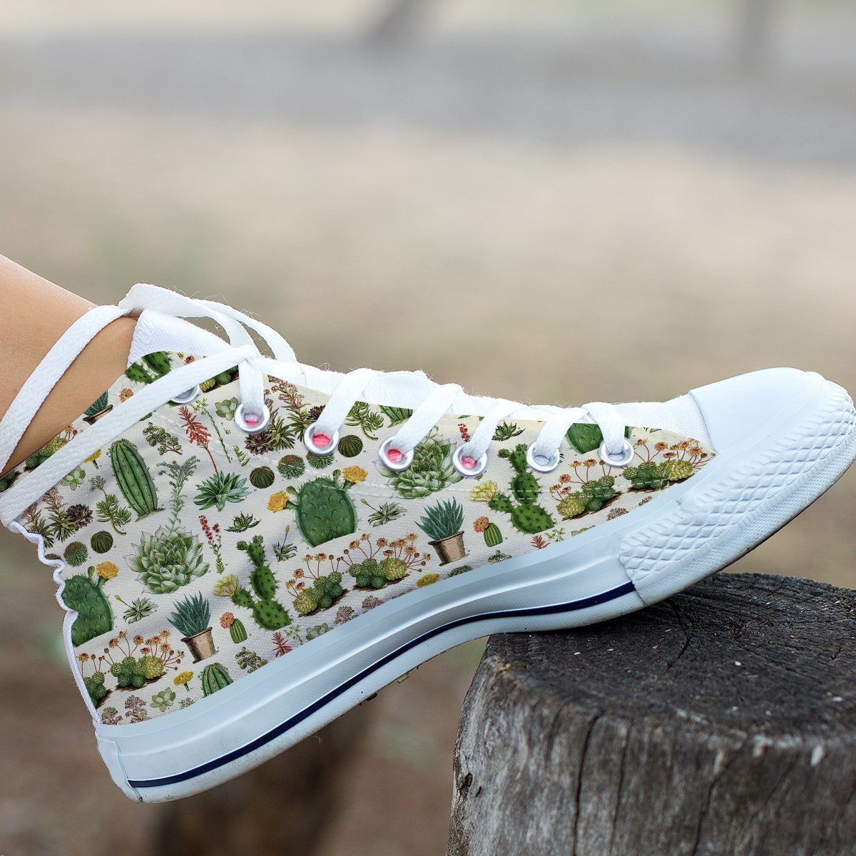 Cacti Shoes PP-HbArts-Womens High Top - White - Cacti Shoes-US5.5 (EU36)-Vibe Cosy™
