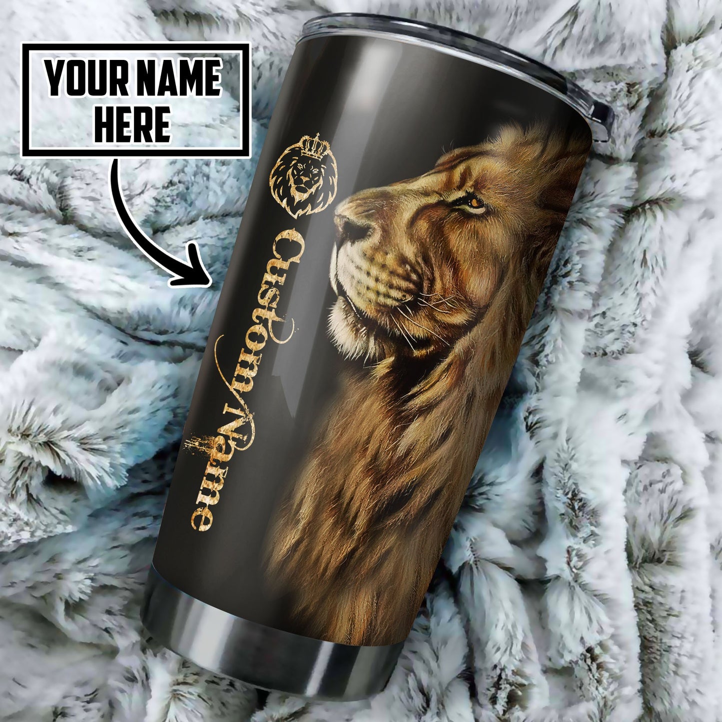 Custom Name King Lion Tumbler
