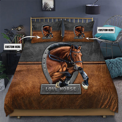 Customized Name Horse 3D All Over Printed Bedding Set