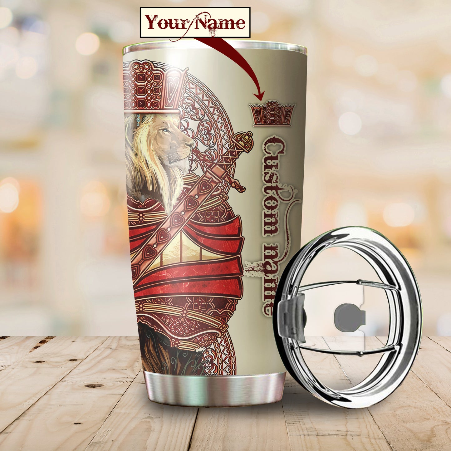 Custom Name King Lion Tumbler