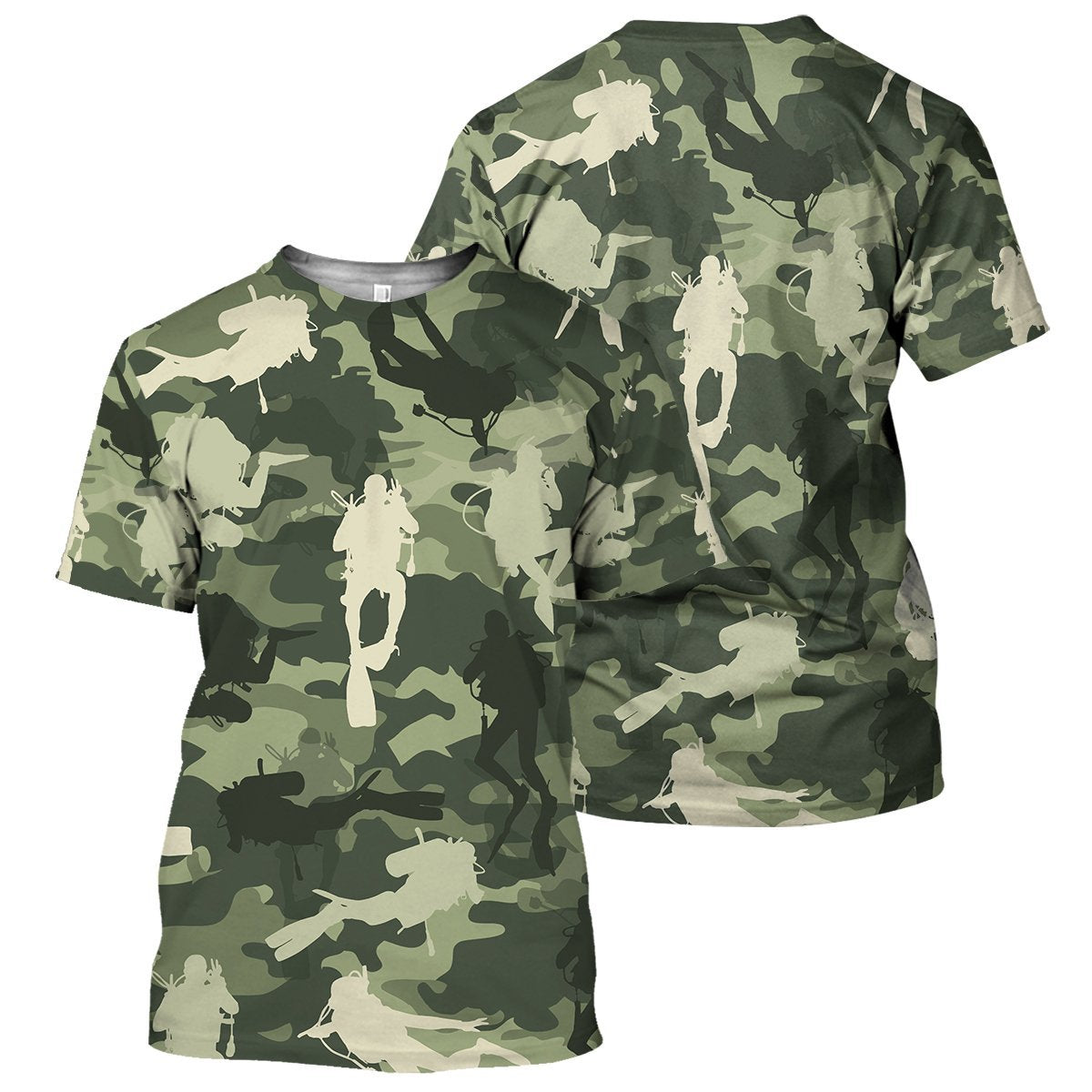 Camo Scuba Diving - 3D All Over Printed Shirt-ALL OVER PRINT HOODIES-HP Arts-T-Shirt-S-Vibe Cosy™