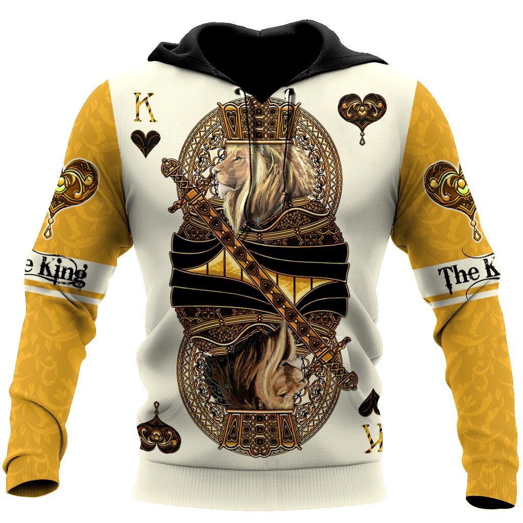 Yellow Alpha King Heart Lion 3D All Over Printed Combo Hoodie + Sweatpant