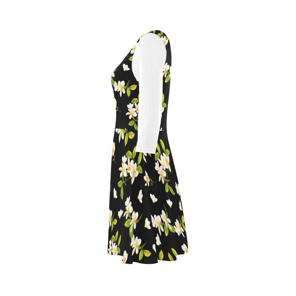 Plumeria Sundress 02 - AH-SLEEVE SUNDRESSES-e-joyer-XS-White-Sundress-Vibe Cosy™