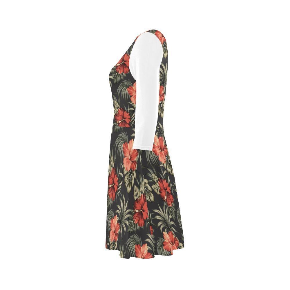 Hibiscus Sundress 02 - AH-SLEEVE SUNDRESSES-e-joyer-XS-White-Sundress-Vibe Cosy™