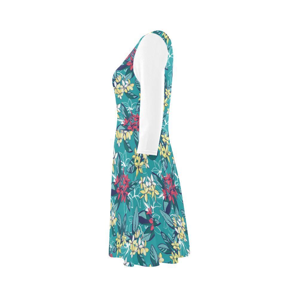 Plumeria Sundress 01 - AH-SLEEVE SUNDRESSES-e-joyer-XS-White-Sundress-Vibe Cosy™