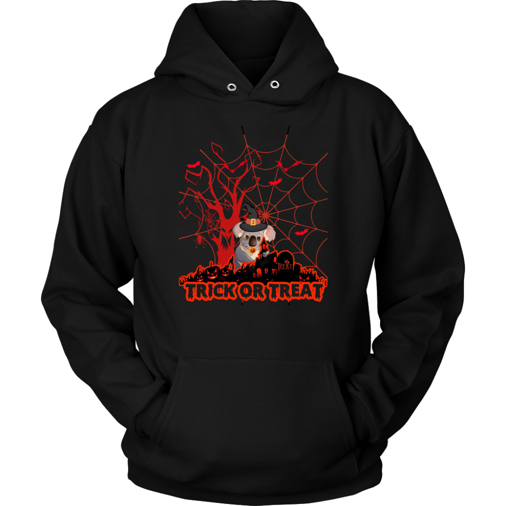 Australian Koala Trick or Treat Halloween Red T-Shirt 01 H9-T-SHIRTS-HP Arts-Unisex Hoodie-Black-S-Vibe Cosy™