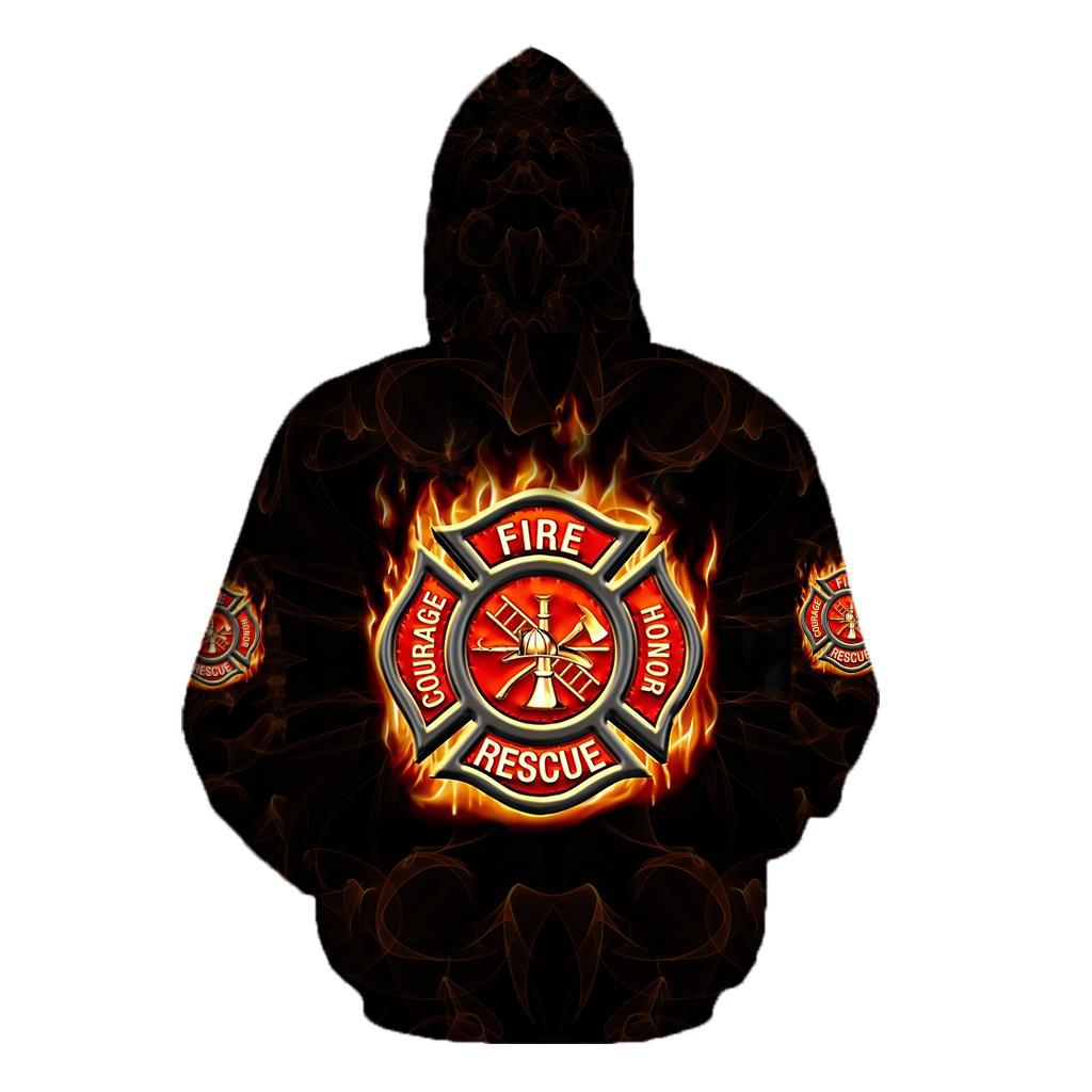 All Over Printed Firefighter's Wife Hoodie MEI