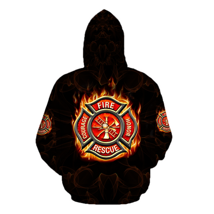 All Over Printed Firefighter's Wife Hoodie MEI