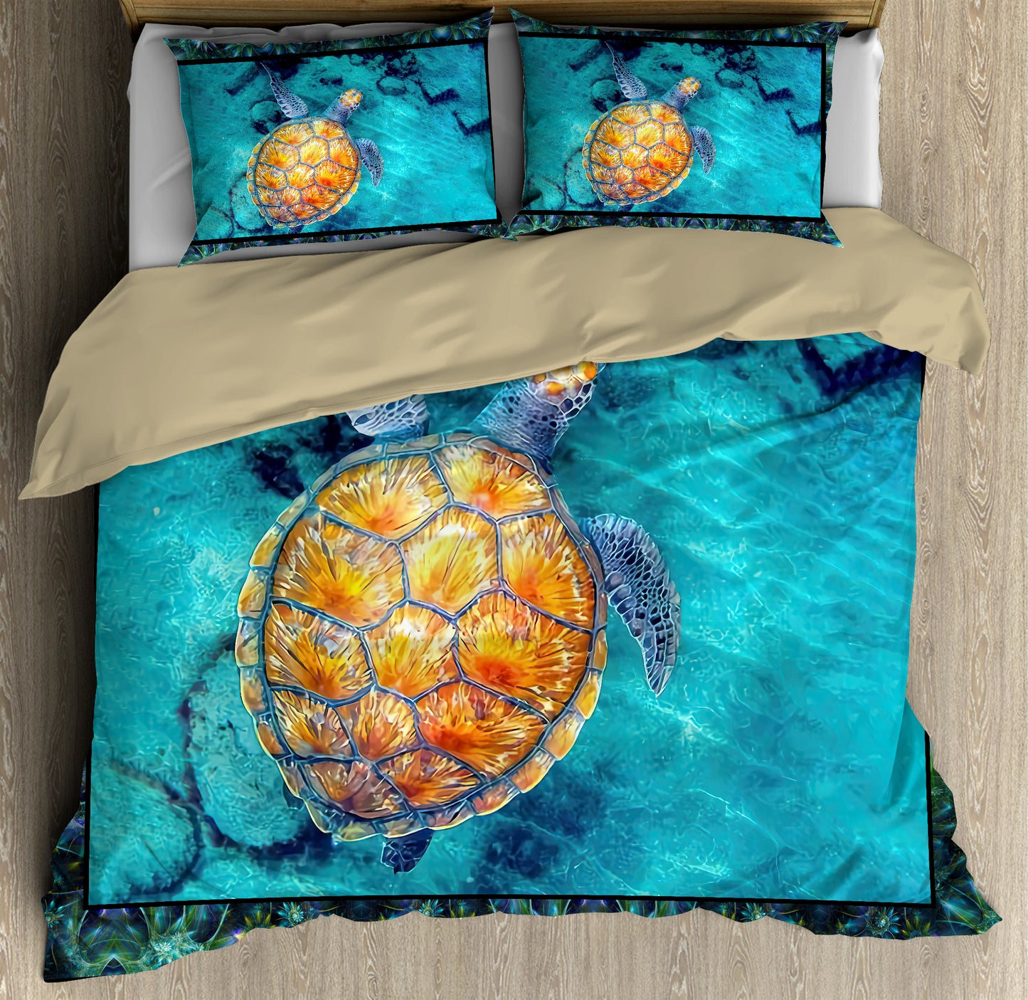 Premium Blue Ocean Turtle Bedding Set