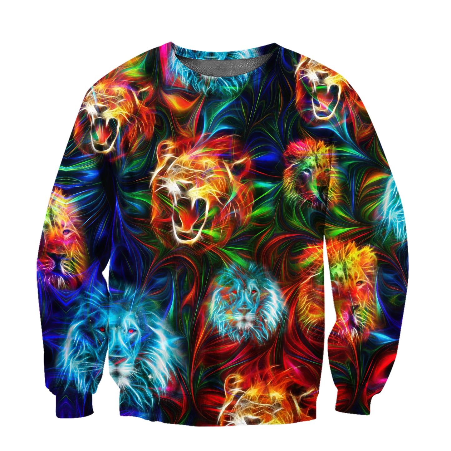 Magic Multicolor Lion Over Printed Hoodie
