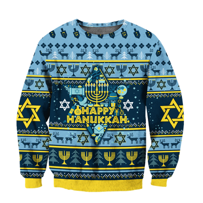 Premium All Over Printed Happy Hanukkah Shirts MEI