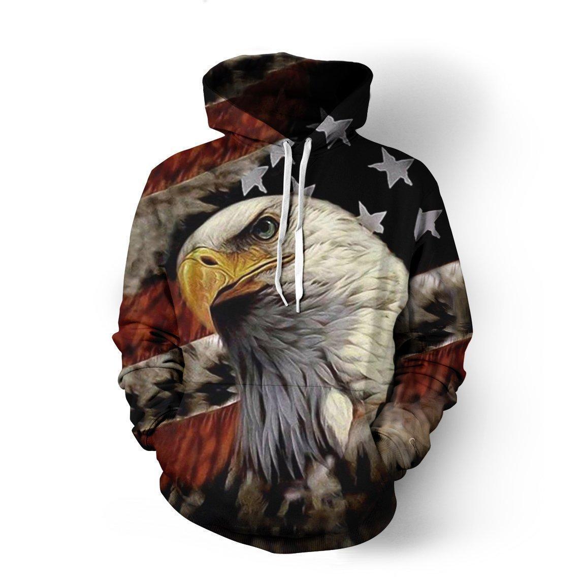 EXCLUSIVE: EAGLE USA FLAG 3D SWEATSHIRT/HOODIE HG1084-Apparel-HG-Hoodie-S-Vibe Cosy™
