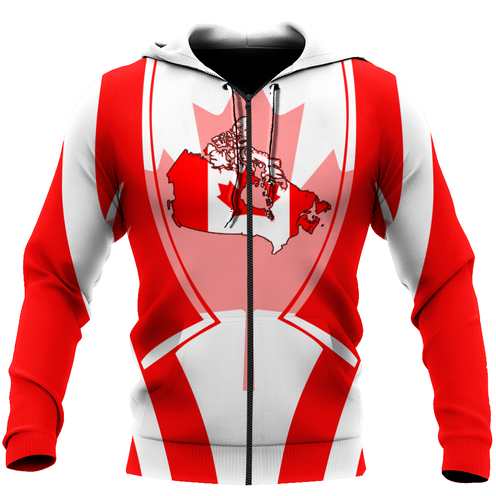 Canada In My Heart Red Maple Leaf Hoodie-HHT09072010-Apparel-PL8386-Zipped Hoodie-S-Vibe Cosy™