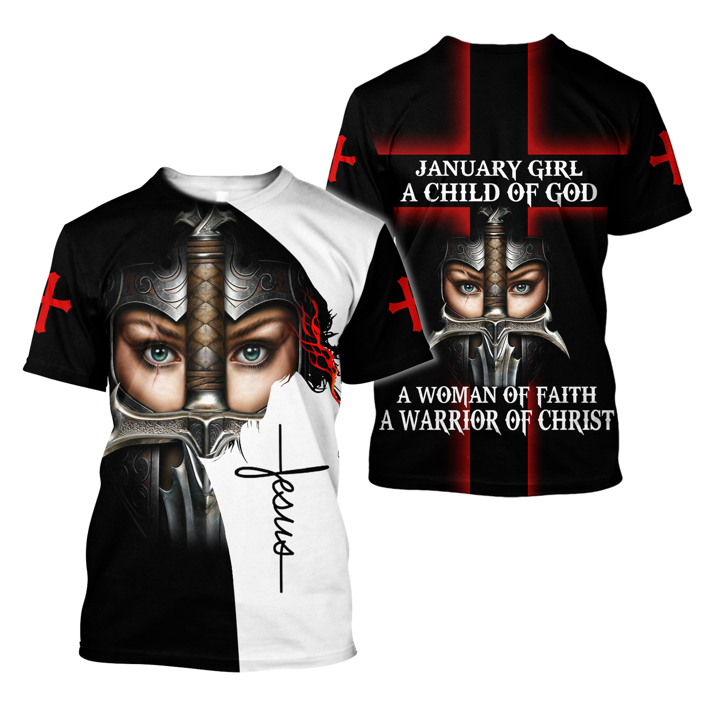 January Girl - I Am A Daughter Of God 3D All Over Printed Shirts For Men and Women TA040205S1-Apparel-TA-T-Shirts-S-Vibe Cosy™