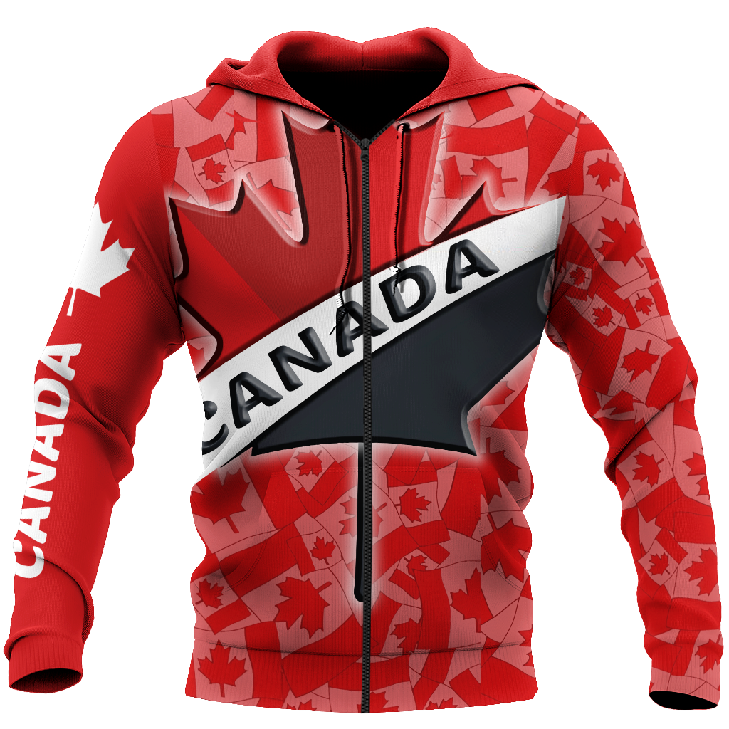 Canada All Over Print 3d all over printed maple leaf spider HHT10072015-Apparel-PL8386-Zipped Hoodie-S-Vibe Cosy™
