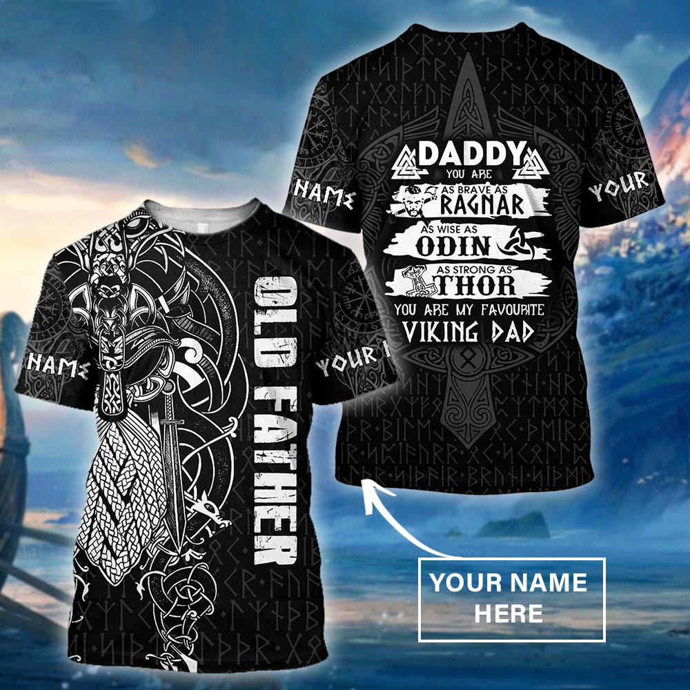 Customize Viking Dad All Over Print-Apparel-HP Arts-T-shirt-S-Vibe Cosy™