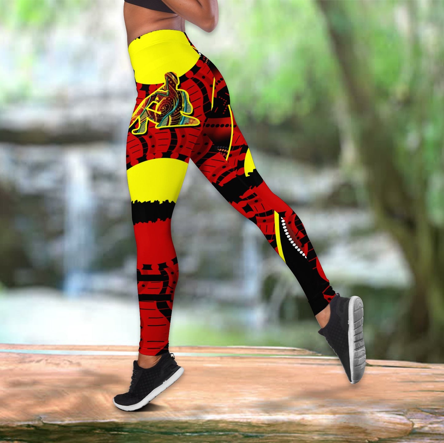 Australia Aboriginal Dots With Didgeridoo Legging + Hollow Tank Combo