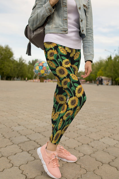 3d All Over Printing Sunflowers Legging-Apparel-Phaethon-Hoodie Dress-S-Vibe Cosy™