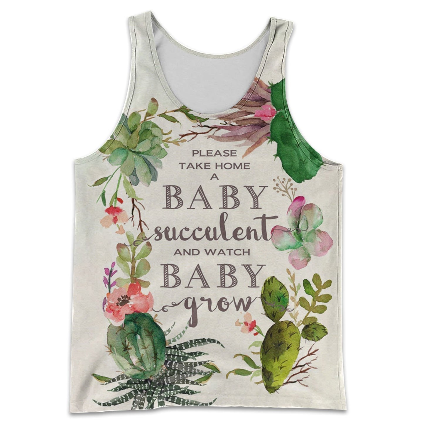 All Over Printed Flower Cactus-Apparel-Phaethon-Tank Top-S-Vibe Cosy™