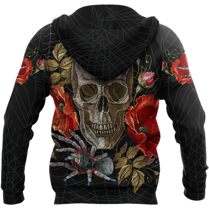 Love Skull red 3D all over printed for man and women QB06042001-Apparel-PL8386-Hoodie-S-Vibe Cosy™