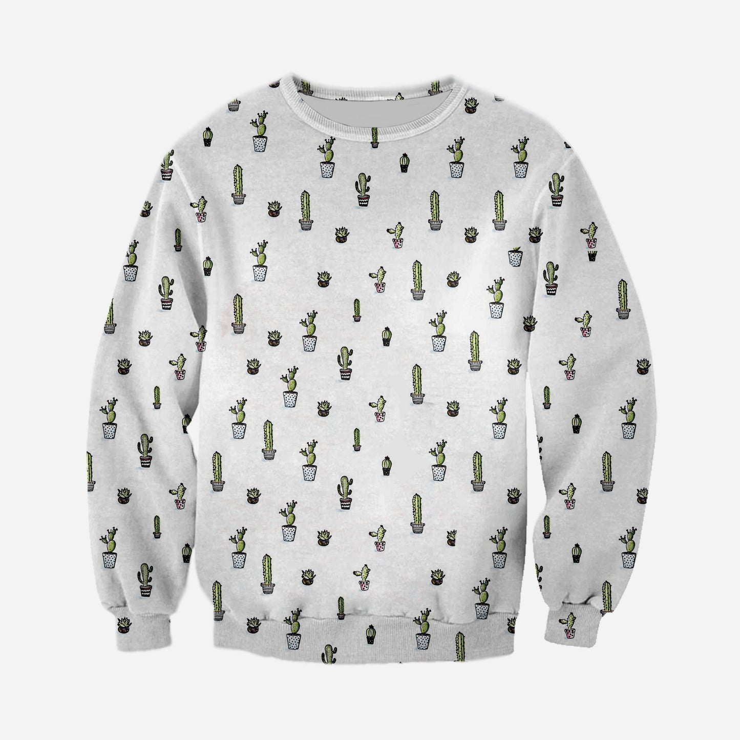 3D All Over Printed Cactus flower pot mini Shirts-Apparel-NTH-Sweatshirt-S-Vibe Cosy™