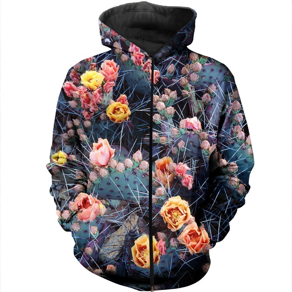 3D All Over Printed Violet Cactus flower pot Shirts-Apparel-NTH-Zip-S-Vibe Cosy™