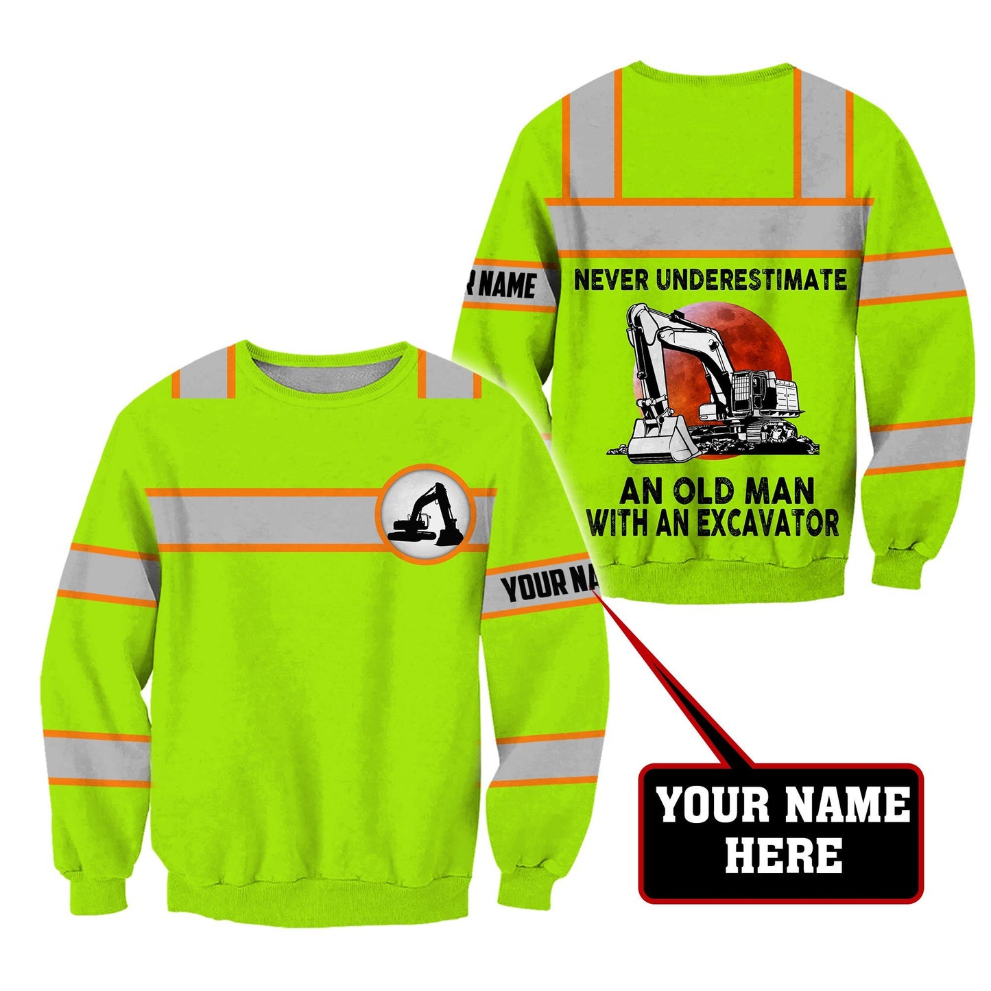 Excavator 3D All Over Printed Unisex Shirt