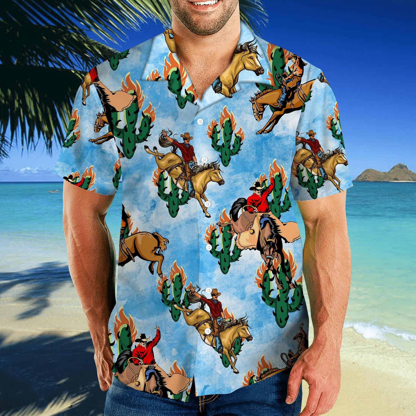 Wildlife Cowboy Blue Shirts JJW29072002S-TQH-Apparel-TQH-Hawaiian shirt-S-Vibe Cosy™