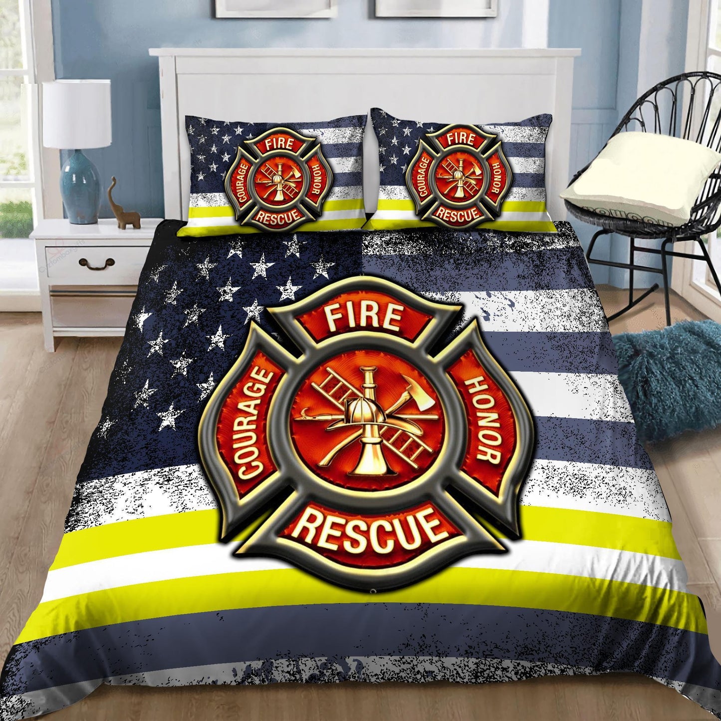Proud American Firefighter Bedding Set DQB08072003-TQH