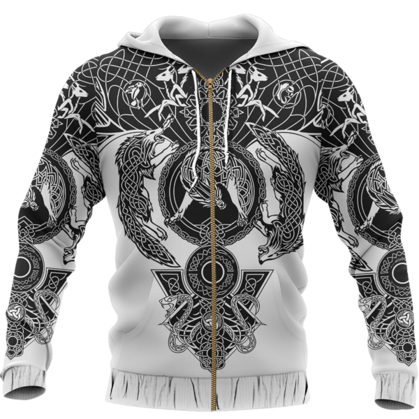 Viking Tattoo All-Over Print-Apparel-HP Arts-Zipped Hoodie-S-Vibe Cosy™